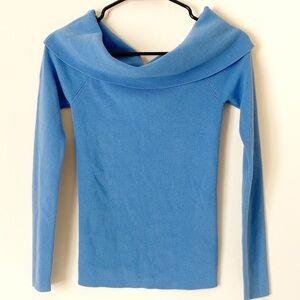 Aritzia Wilfred blue off the shoulder long sleeve top sweater